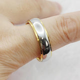 Luxurious Two Tone Designer Golden Wedding Ring in Platinum & 18K Yellow Gold | Unisex