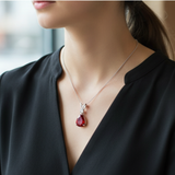 Ruby & Diamond Rose Gold Pendant Necklace