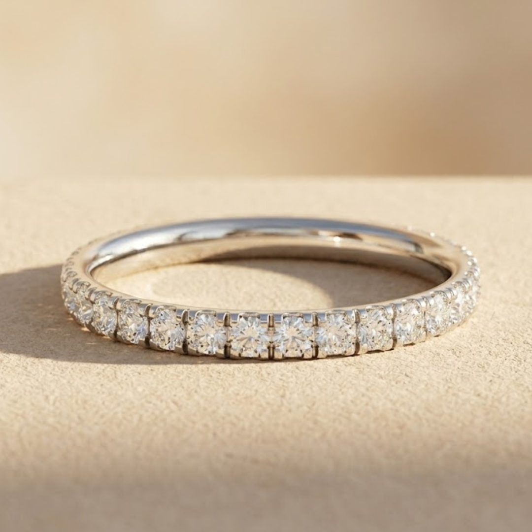 0.50ct Lab Diamond Scallop Pavé Ring in Platinum