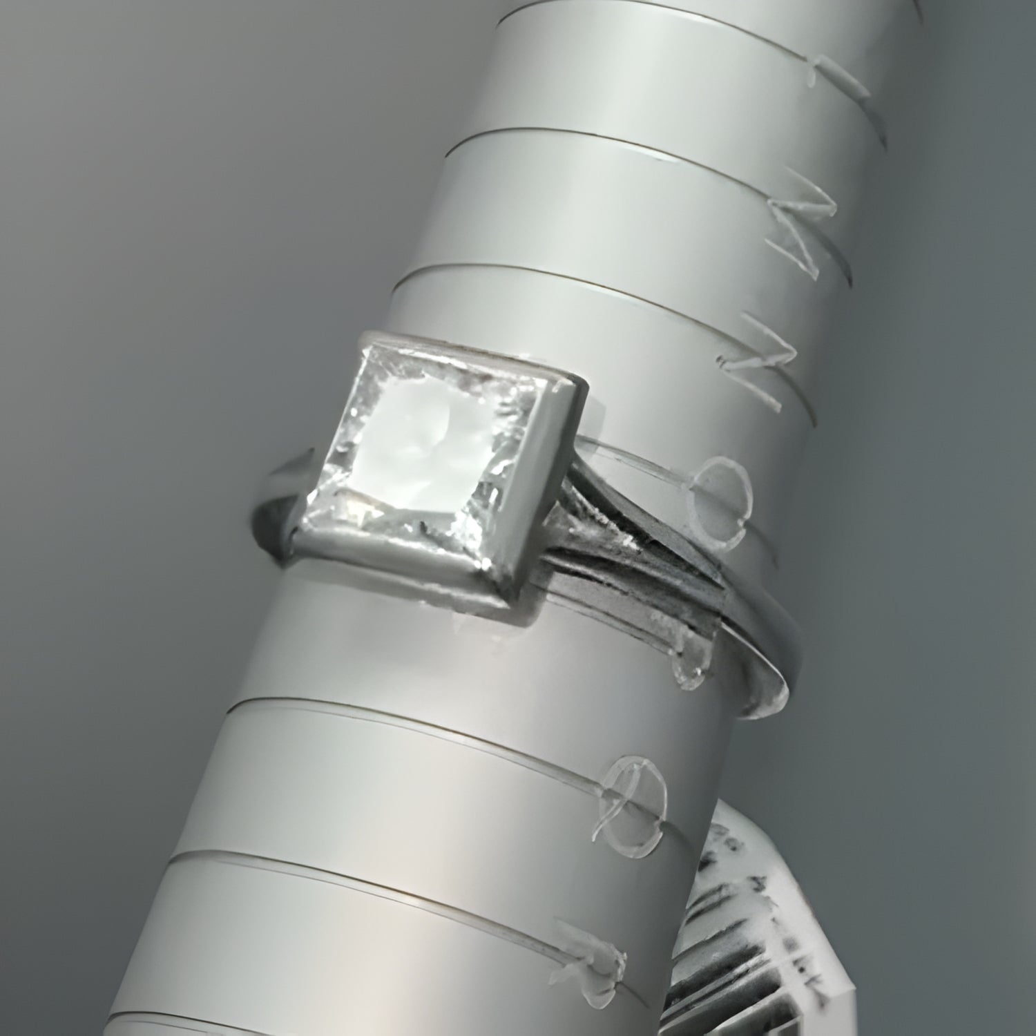 valentine diamond ring/ platinum engagement ring/ princess diamond ring