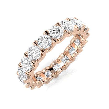 1.00 to 4.00 Carat Lab-Grown Round Cut D/VVS Diamond U-Prong Set Full Eternity Ring.