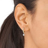 0.12Ct Round Lab Grown Diamond Huggie Hoop Studs Earrings in Gold