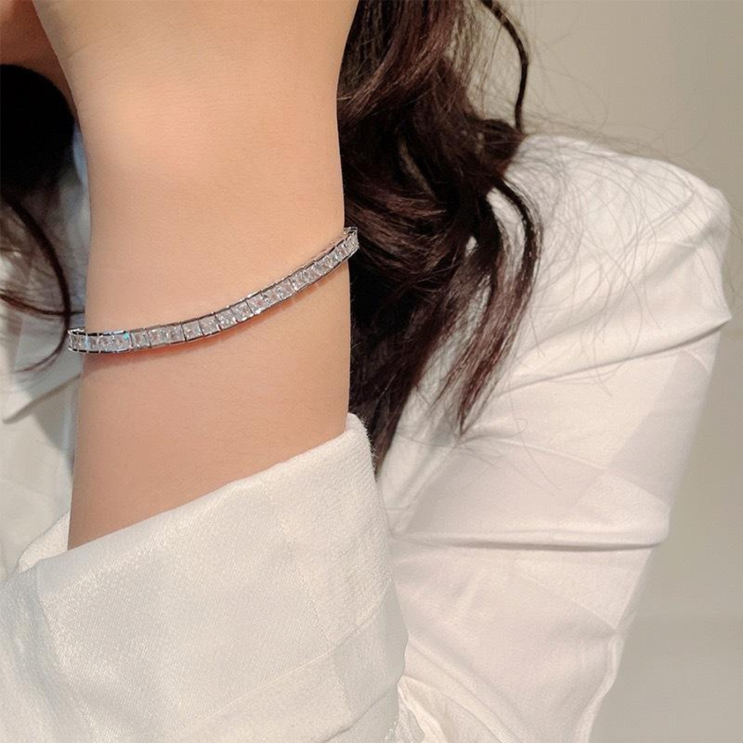 8.70Ct Natural Princess Cut Diamond Tennis Bracelet, Platinum Channel Set Diamond Bracelet