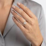 Lab Diamond Engagement Ring with Shoulders 0.25ct in 18K Gold Vermeil