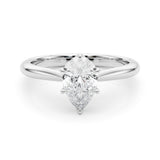 IGI Lab-Grown Pear Diamond 6 Prong Set Solitaire Engagement Ring, D Color VVS Clarity