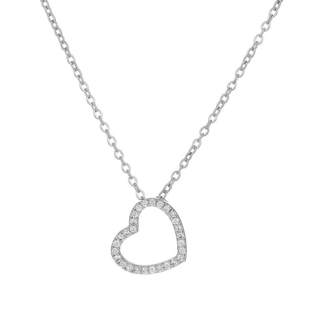 0.30ct Heart Pendant Necklace Diamond Gold