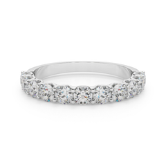 Round Cut U Prong Set Lab Grown Diamond Half Eternity Ring in Platinum | Timeless Jewellery