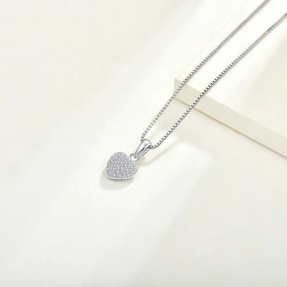 0.47ct Diamond Heart Pendant Necklace White Gold