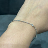 Round Bezel Set Lab Grown Diamond Chain Bracelet in 925 Sterling Silver