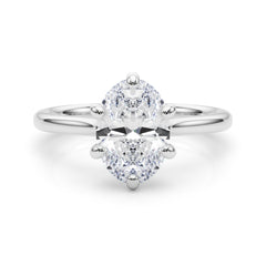 IGI Lab-Grown Oval Diamond 6 Prong Solitaire Engagement Ring, D Color VVS Clarity