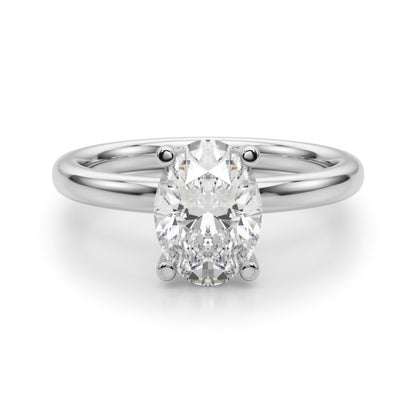 IGI Lab-Grown Oval Diamond Four Prong Solitaire Engagement Ring, D Color VVS Clarity