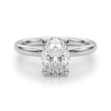 IGI Lab-Grown Oval Diamond Four Prong Solitaire Engagement Ring, D Color VVS Clarity