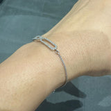 Armband mit Kette und Pavé-Fassung aus 9-karätigem Weißgold | Luxuriöser Damenschmuck