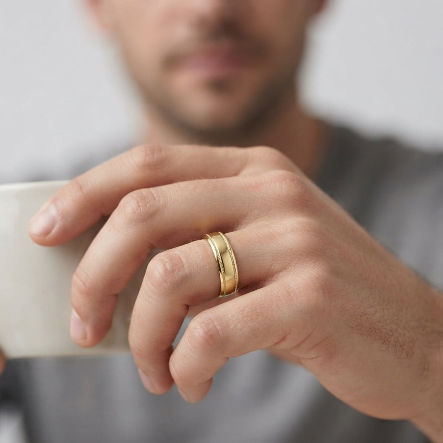 5mm-8mm Standard Weight Men's Gold Band