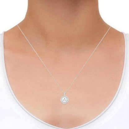 0.50ct Diamond Brilliant Cut Pendant In 18k White Gold