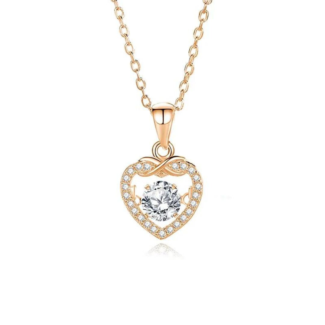 0.06Ct Solitaire Lab Grown Diamond Heart Shape Charm Pendant in Gold