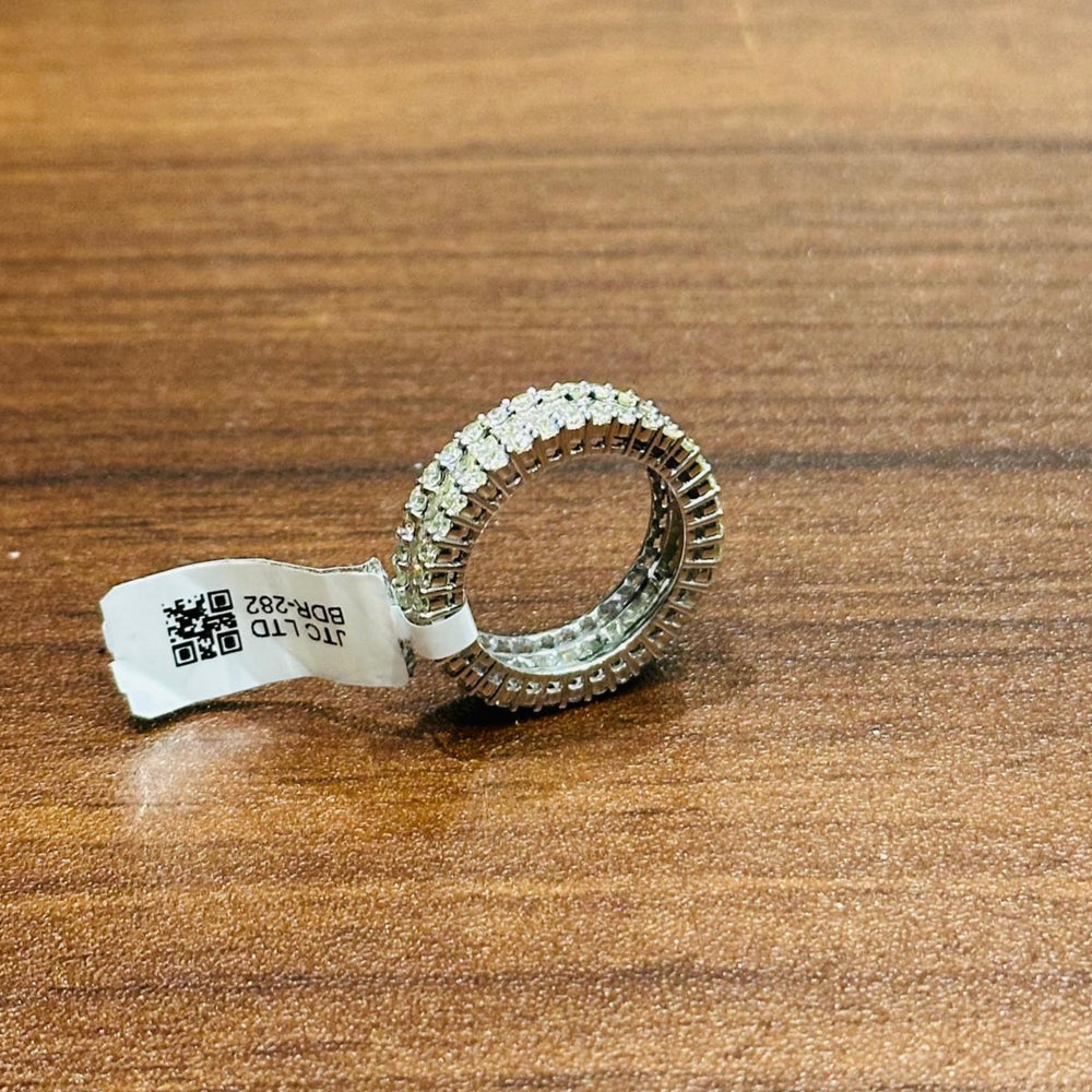 channel set eternity ring 9k white gold ring