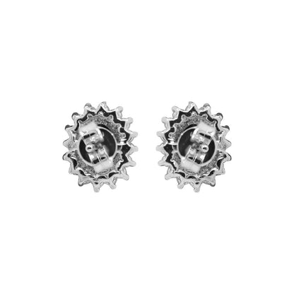 0.07ct Oval Shape Sapphire Diamond Earrings