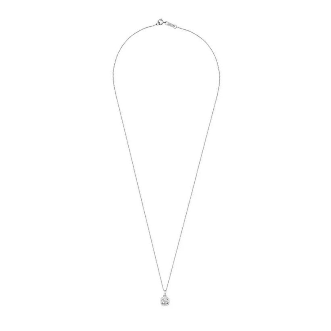 Cut Lab Diamond Pendant Necklace In White Gold