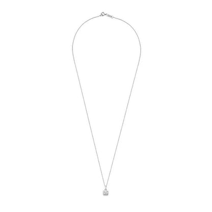 Cut Lab Diamond Pendant Necklace In White Gold