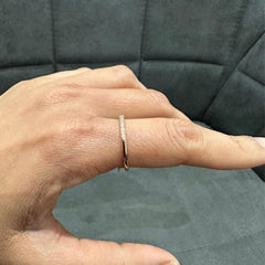 9KT Rose Gold Micro Pave Set Lab Grown Diamond Half Eternity Ring for Women