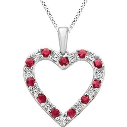 0.3ct Ruby Stone Heart Shape Necklace