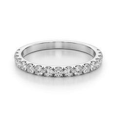 Luxury Natural Diamond Prong Set Round Cut Half Eternity Wedding Ring in Platinum