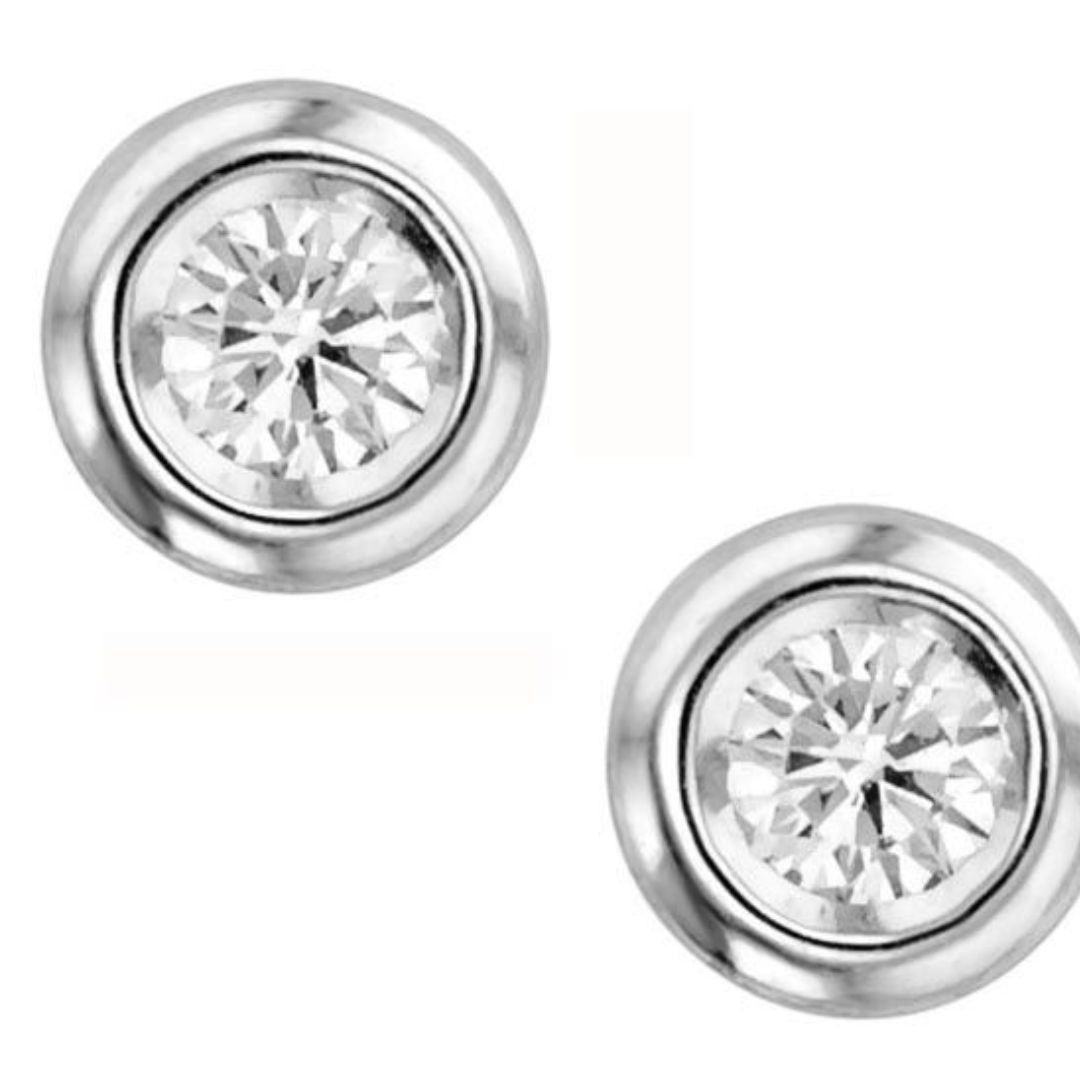 Lab Diamond Studs Earrings White Gold