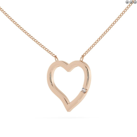 0.03ct Diamond Heart Pendant Necklace In Gold