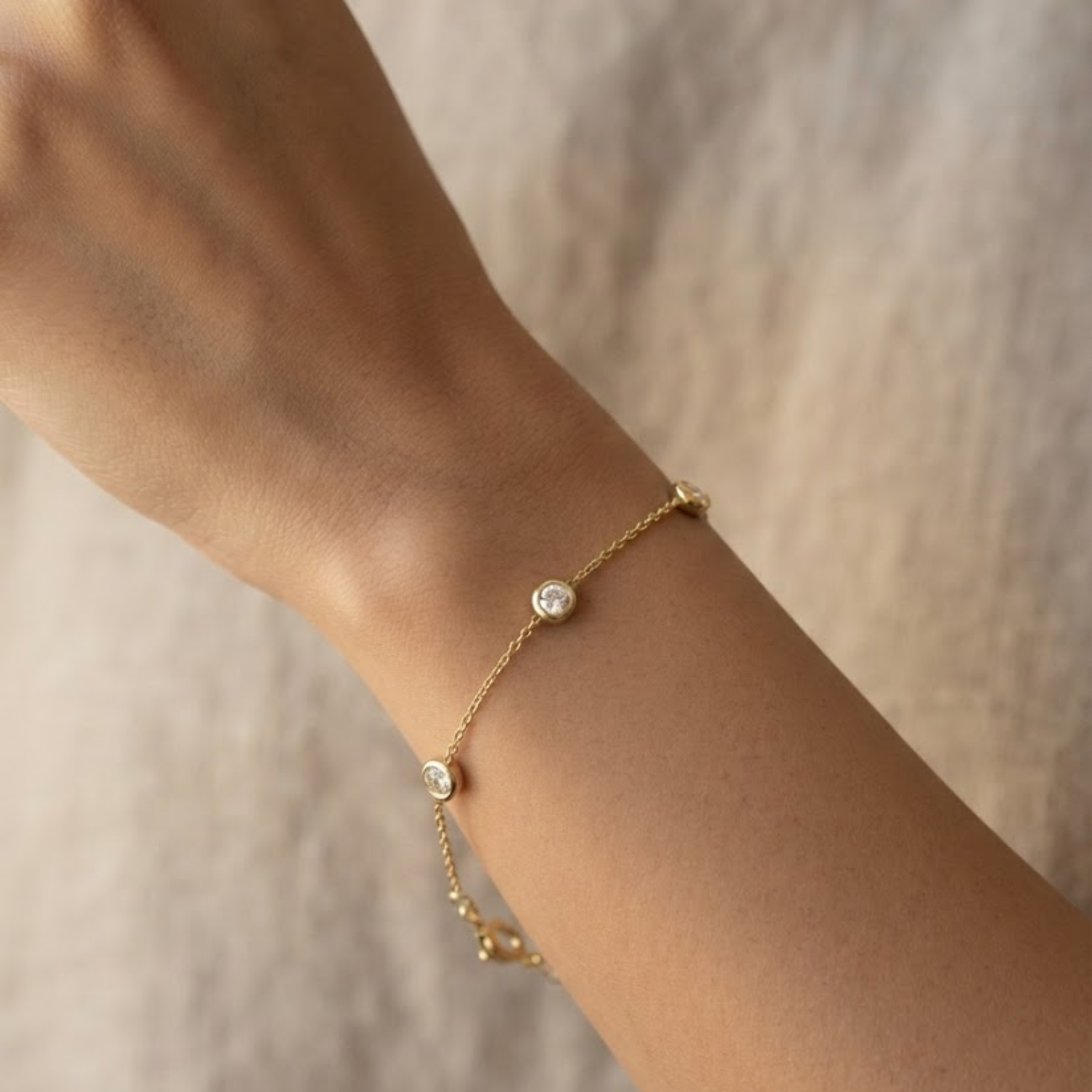 0.20 Ct D-E/VS Lab Grown Diamond Everyday Bracelet 9k Yellow Gold Ready To Ship