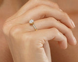 Lab Grown Diamond Engagement Ring with Shoulders 0.25ct H/SI in 925 Silver | FineDiam
