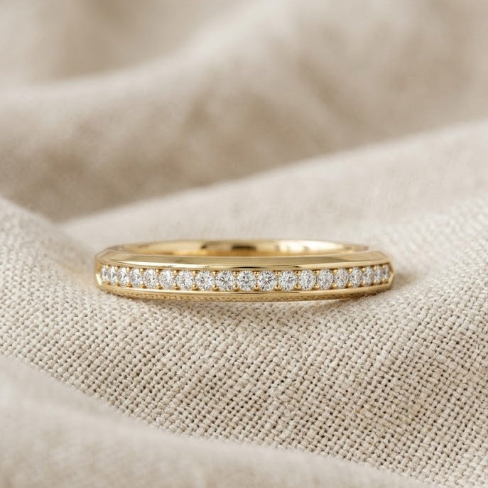 Lab Diamond Heritage Grain Ring 0.15ct H/SI in 18K Gold Vermeil