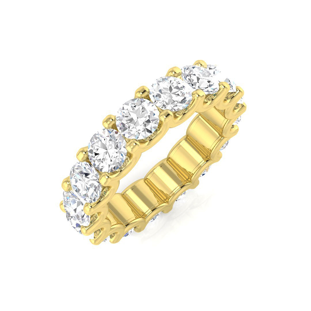 1.00 to 4.00 Carat Lab-Grown Round Cut D/VVS Diamond U-Prong Set Full Eternity Ring.