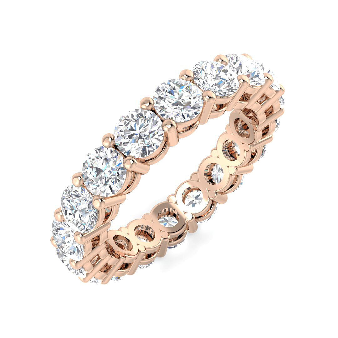 3.00 to 5.00ct Lab-Grown Round Cut D/VVS Diamond Full Eternity Ring.