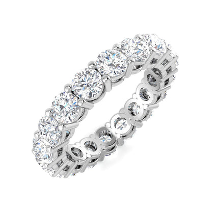 3.00 to 5.00ct Lab-Grown Round Cut D/VVS Diamond Full Eternity Ring.