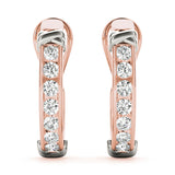 1.75ct Two Tone Diamond Huggie Earrings in Gold & Platinum