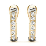 1.75ct Two Tone Diamond Huggie Earrings in Gold & Platinum
