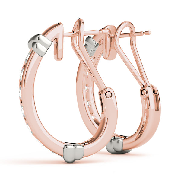 1.75ct Two Tone Diamond Huggie Earrings in Gold & Platinum