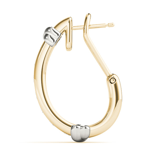 1.75ct Two Tone Diamond Huggie Earrings in Gold & Platinum