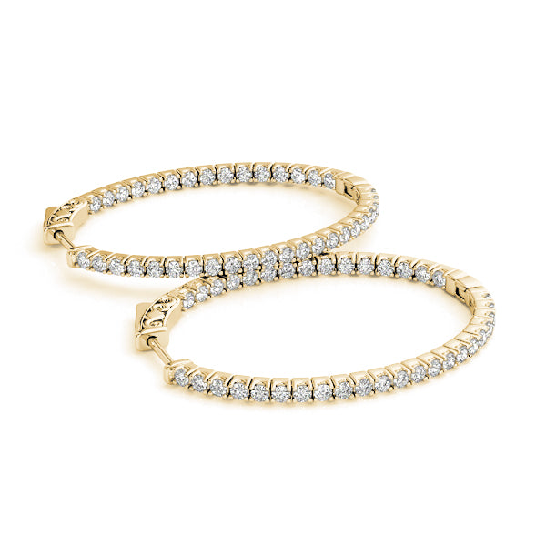0.75-2.0ct Classic Diamond Hoop Earrings in Gold & Platinum