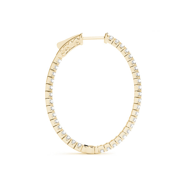 0.75-2.0ct Classic Diamond Hoop Earrings in Gold & Platinum