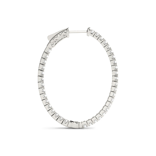 0.75-2.0ct Classic Diamond Hoop Earrings in Gold & Platinum