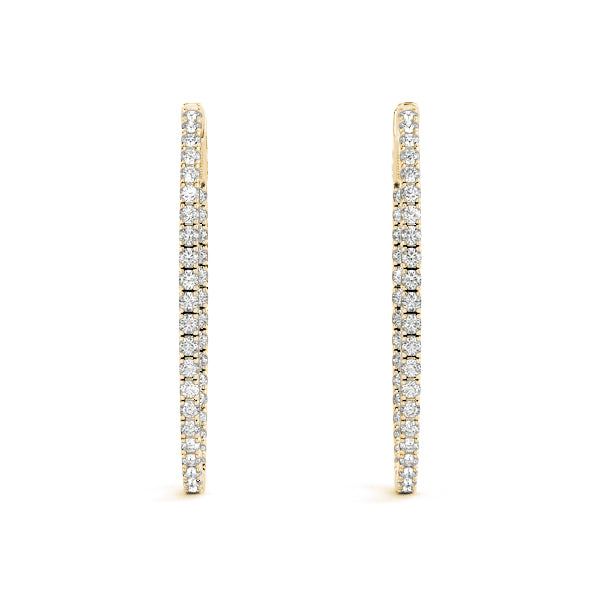 0.75-2.0ct Classic Diamond Hoop Earrings in Gold & Platinum