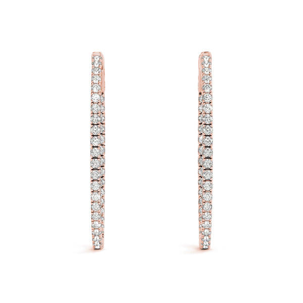 0.75-2.0ct Classic Diamond Hoop Earrings in Gold & Platinum