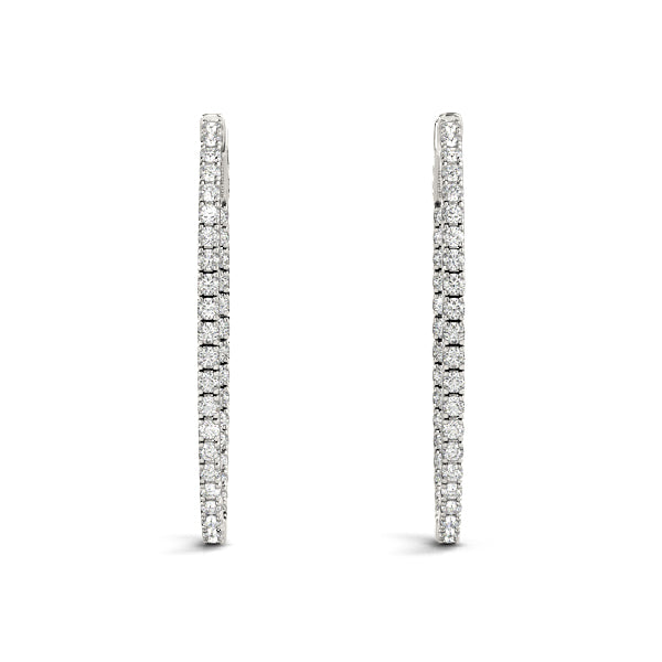 0.75-2.0ct Classic Diamond Hoop Earrings in Gold & Platinum