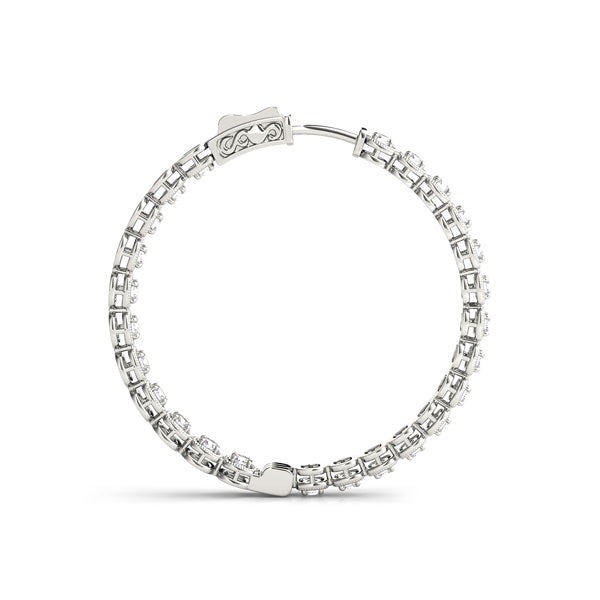 0.5-4.0ct Classic Diamond Hoop Earrings in Gold & Platinum