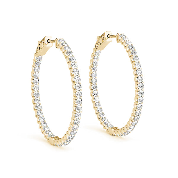 0.5-2.0ct Classic Diamond Hoop Earrings in Gold & Platinum
