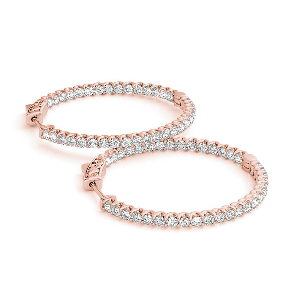 0.5-2.0ct Classic Diamond Hoop Earrings in Gold & Platinum