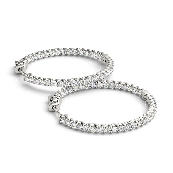 0.5-2.0ct Classic Diamond Hoop Earrings in Gold & Platinum