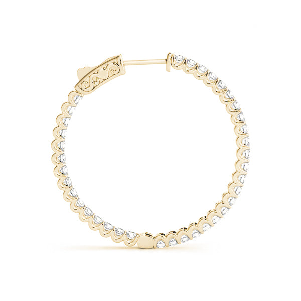 0.5-2.0ct Classic Diamond Hoop Earrings in Gold & Platinum